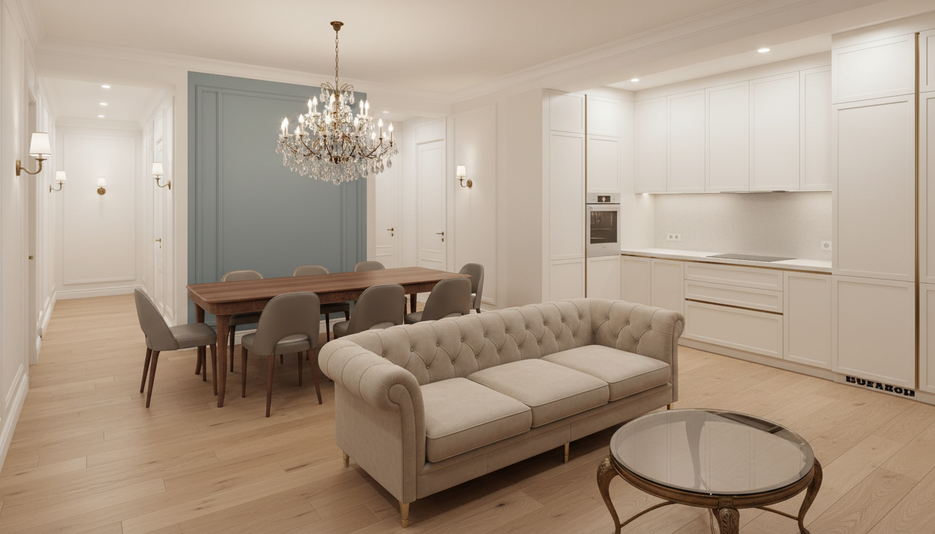Дизайн 3-комнатной квартиры 92.9 м² в стиле Современная классика: для двух детей - статья журнала RedCat