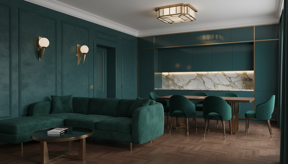 Дизайн 2-комнатной квартиры 47.5 м² в стиле Арт-деко: Для пары, премиум - статья журнала RedCat