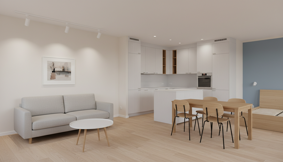 Дизайн 1-комнатной квартиры 35.7 м² в стиле Скандинавский: для пары - статья журнала RedCat