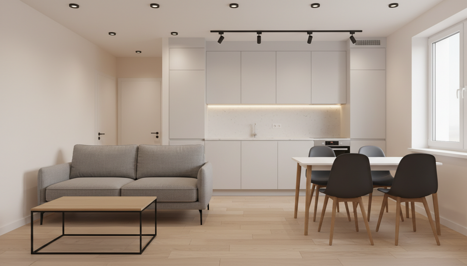 Дизайн 1-комнатной квартиры 40.3 м² в стиле Минимализм: для пары - статья журнала RedCat
