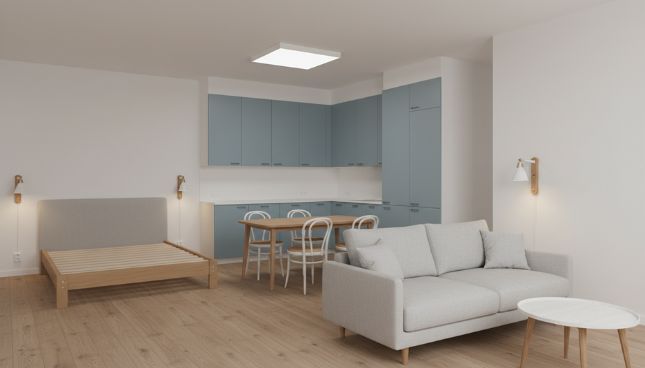 Дизайн 1-комнатной квартиры 41.11 м² в стиле Скандинавский: для двух детей - статья журнала RedCat