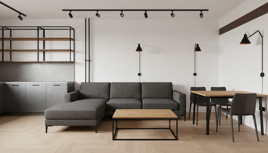 Дизайн 2-комнатной квартиры 42.83 м² в стиле Лофт: для home office - статья журнала RedCat