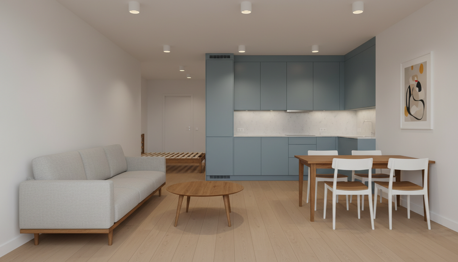 Дизайн 4-комнатной квартиры 77.25 м² в стиле Скандинавский: Для пары - статья журнала RedCat