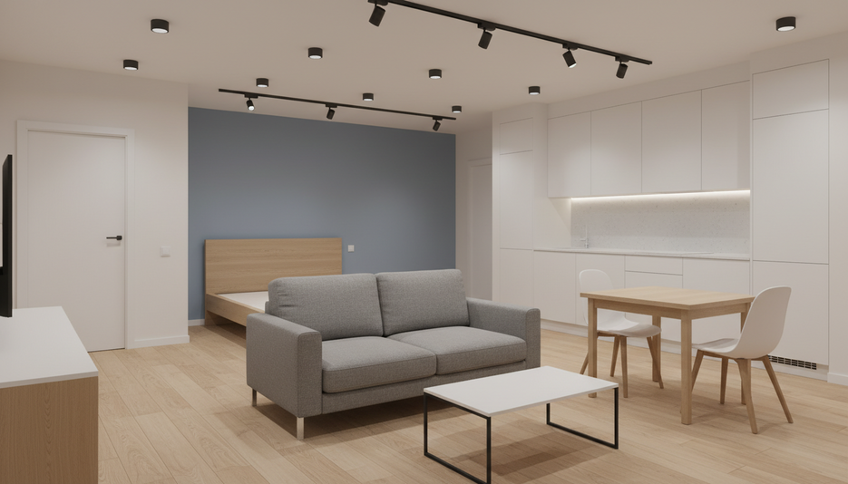 Дизайн 1-комнатной квартиры 24.26 м² в стиле Минимализм: Для пары - статья журнала RedCat