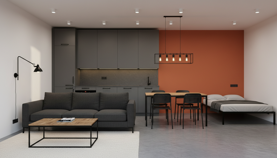 Дизайн 2-комнатной квартиры 35.74 м² в стиле Лофт: для двух детей - статья журнала RedCat