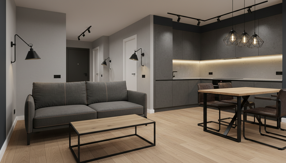 Дизайн 3-комнатной квартиры 90.5 м² в стиле Лофт: для семьи с ребёнком - статья журнала RedCat