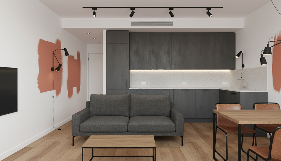 Дизайн 1-комнатной квартиры 46.4 м² в стиле Лофт: для home office - статья журнала RedCat