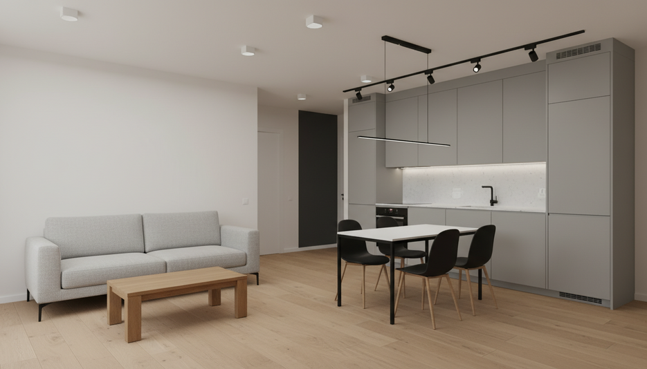 Дизайн 1-комнатной квартиры 36.82 м² в стиле Минимализм: для home office - статья журнала RedCat