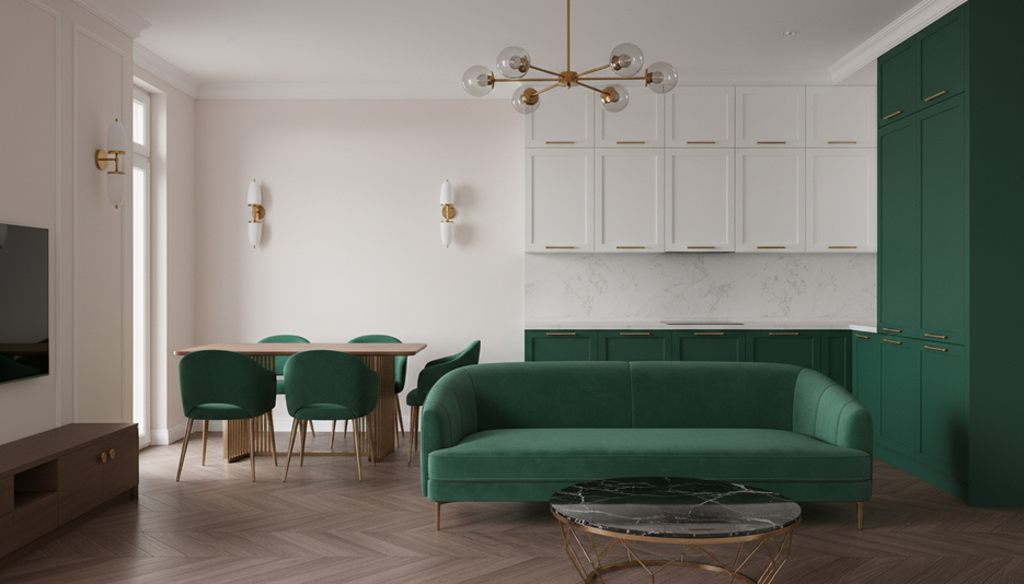 Дизайн 1-комнатной квартиры 43.37 м² в стиле Арт-деко: Для home office - статья журнала RedCat