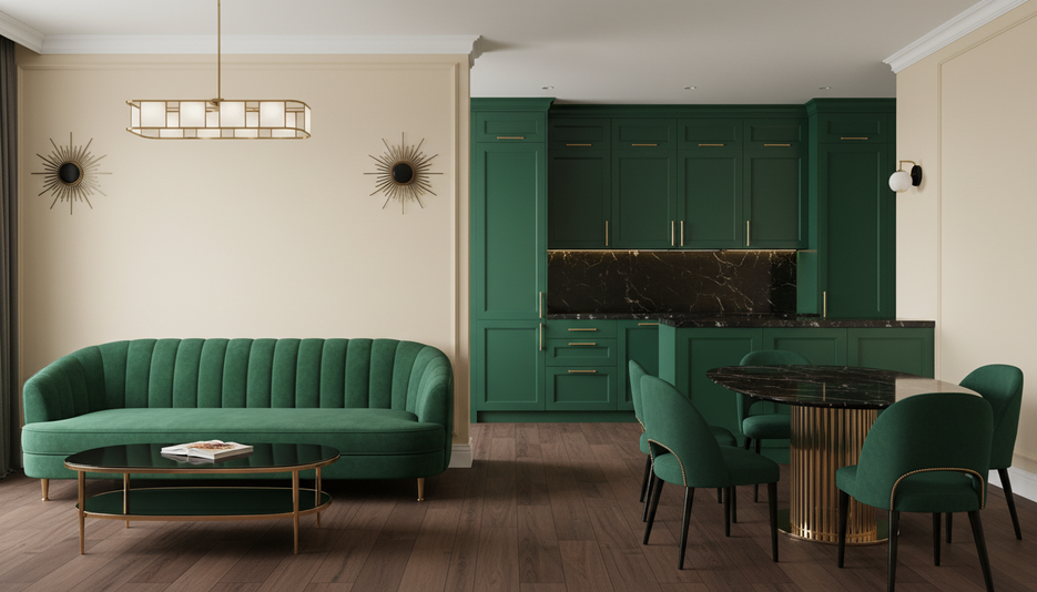 Дизайн 2-комнатных апартаментов 51.94 м² в стиле Арт-деко: для пары, премиум - статья журнала RedCat