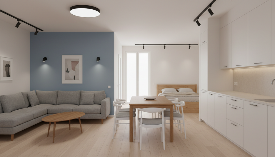 Дизайн 2-комнатной квартиры 60.79 м² в скандинавском стиле: для семьи с ребёнком - статья журнала RedCat