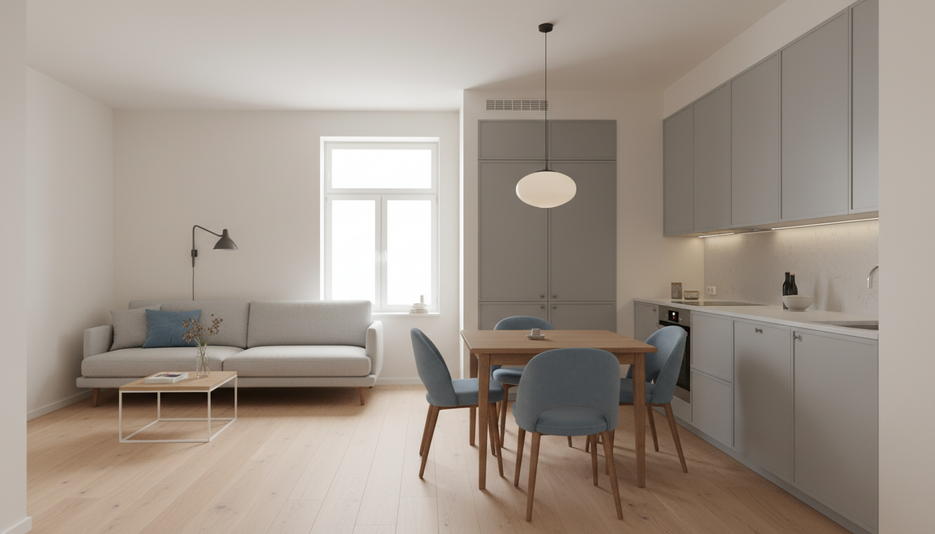 Дизайн студии 35.5 м² в стиле Скандинавский: для аренды - статья журнала RedCat