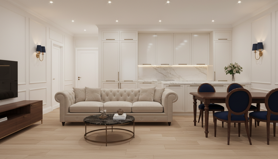 Дизайн 1к. апартаментов 30.4 м² в стиле современной классики: для аренды - статья журнала RedCat