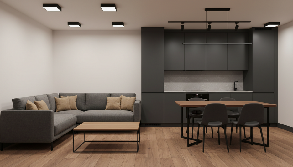 Дизайн 2-комнатной квартиры 50.1 м² в стиле Контрастный: для семьи с ребёнком - статья журнала RedCat