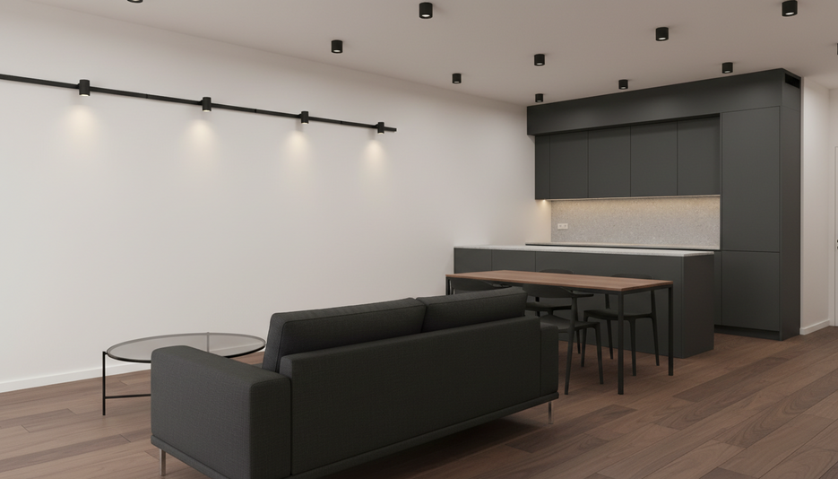 Дизайн 1-комнатной квартиры 46.78 м² в стиле Контрастный для аренды - статья журнала RedCat