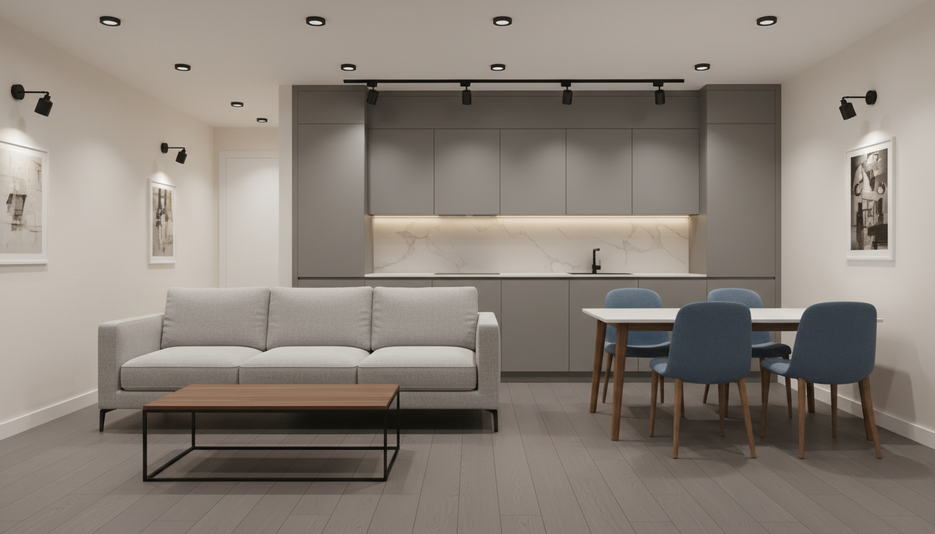 Дизайн 2-комнатной квартиры 62 м² в современном стиле: для home office - статья журнала RedCat