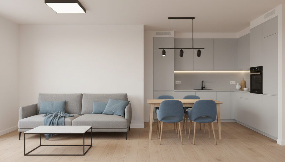Дизайн 1-комнатной квартиры 32.6 м² в современном стиле: Для семьи с ребёнком - статья журнала RedCat