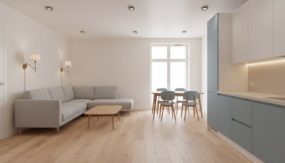 Дизайн 2-комнатной квартиры 44.4 м² в уютном светлом стиле: для home office - статья журнала RedCat