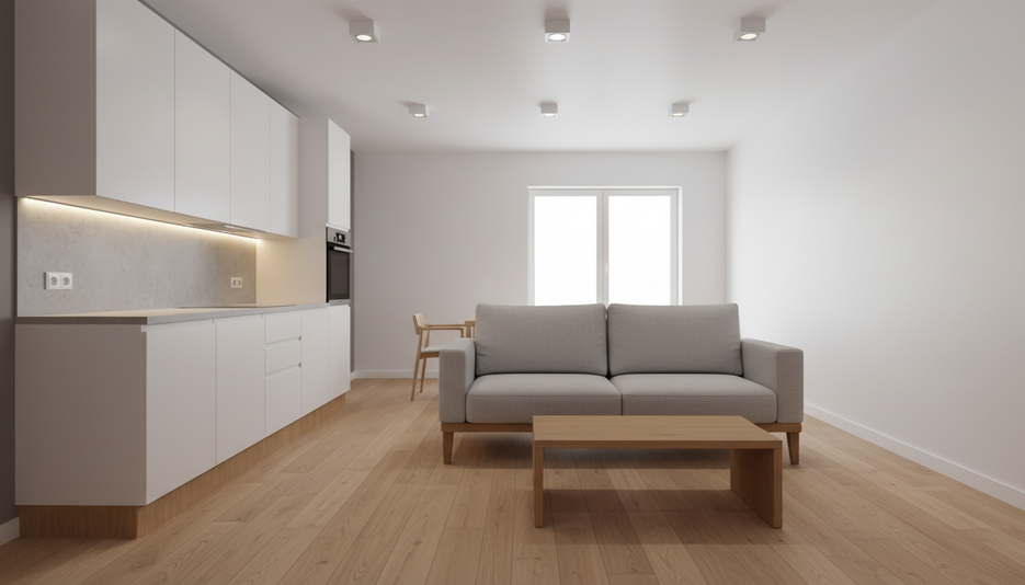 Дизайн 1-комнатной квартиры 33.5 м² в стиле минимализм: для двух детей - статья журнала RedCat