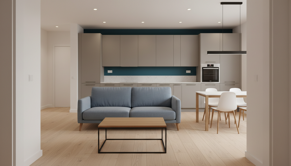 Дизайн 1-комнатной квартиры 37.9 м² в современном стиле: Для пары